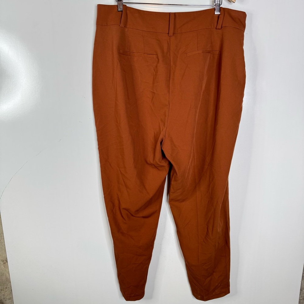 Eloquii Rust Orange Tapered Dress Pants - Picture 2 of 4